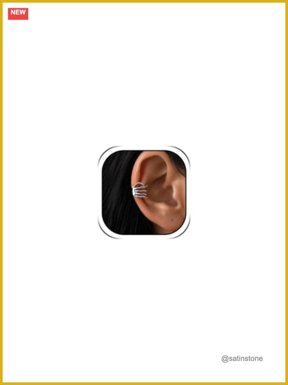 Skeleton Hand Ear Cuff Clip-On Earring Gothic Halloween Costume Jewelry